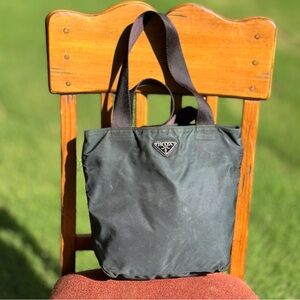 Prada Dark Green Nylon Shoulder Bag